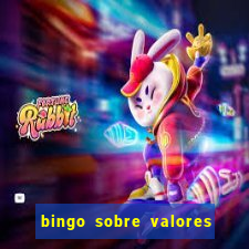 bingo sobre valores para imprimir